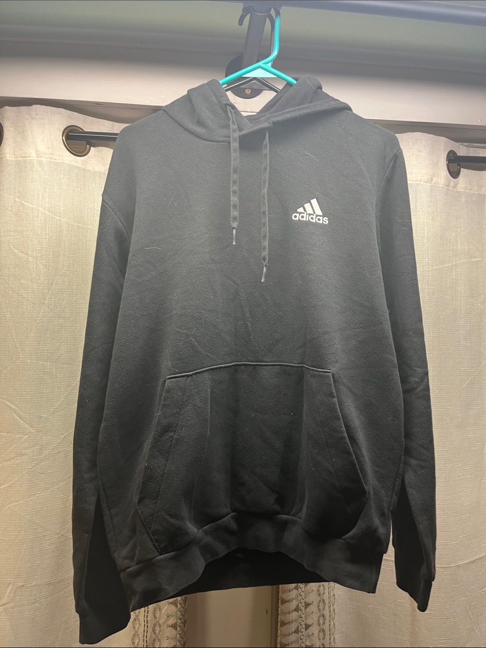 adidas Black Pullover Hoodie with Small Logo
